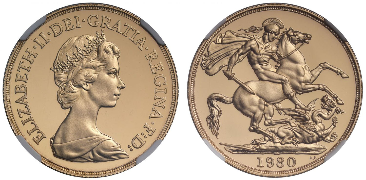 Elizabeth II 1980 proof Two-Pounds PF70 ULTRA CAMEO