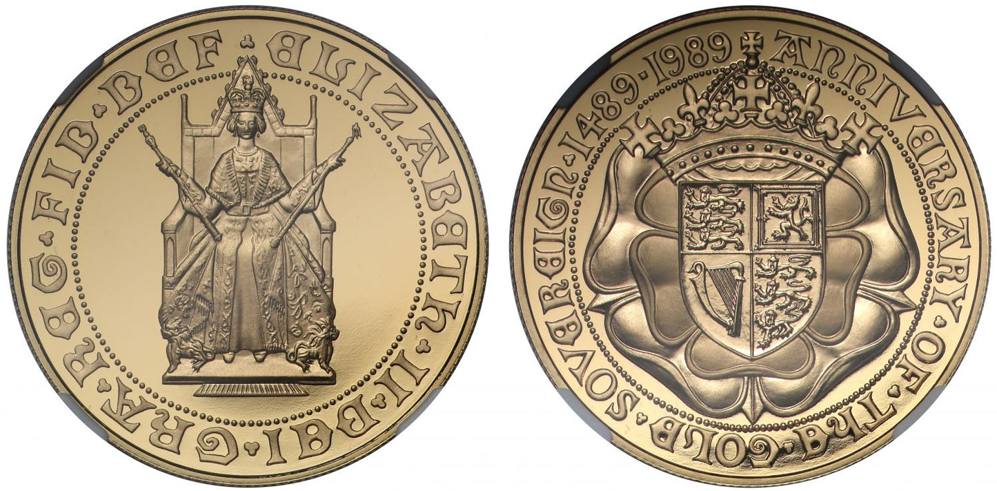 Elizabeth II 1989 proof Five-Pounds PF69 ULTRA CAMEO