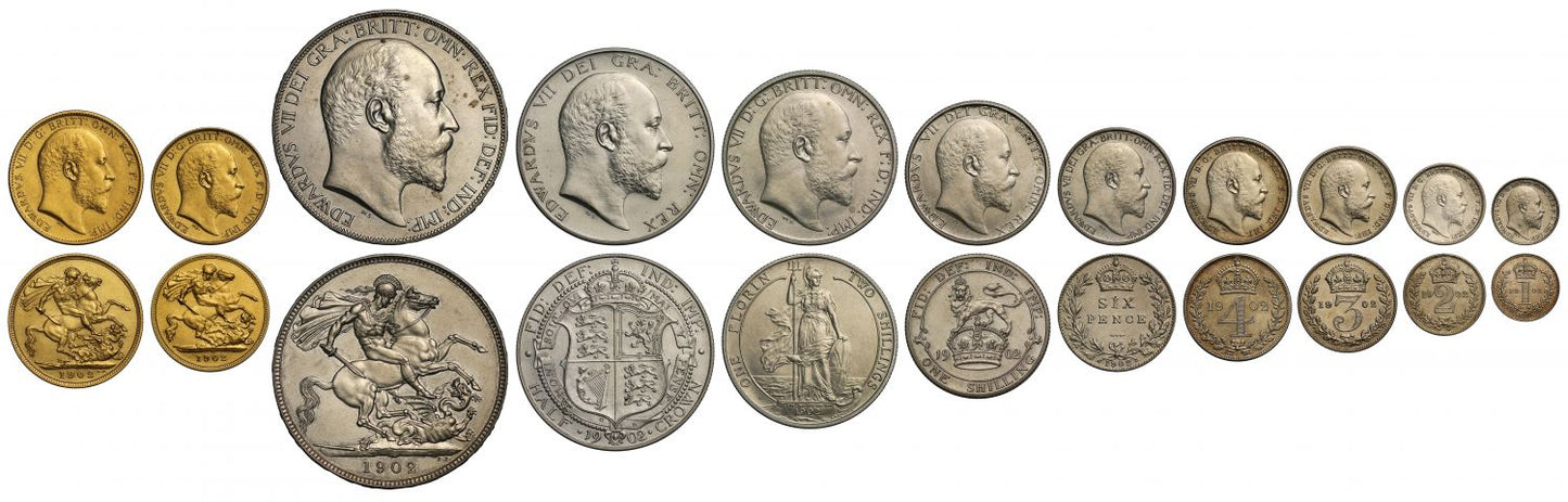 Edward VII 1902 11-coin matt proof Set with case