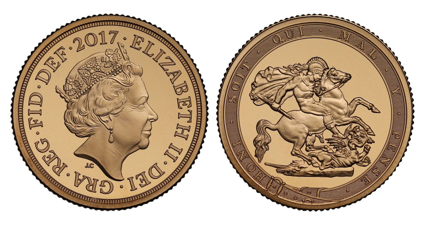 Elizabeth II 2017 proof piedfort Sovereign