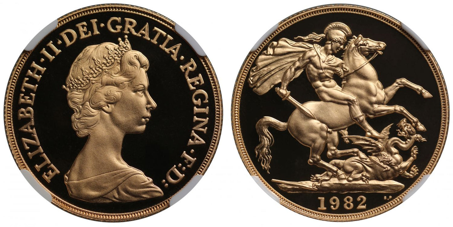 Elizabeth II 1982 proof Two-Pounds PF70 ULTRA CAMEO