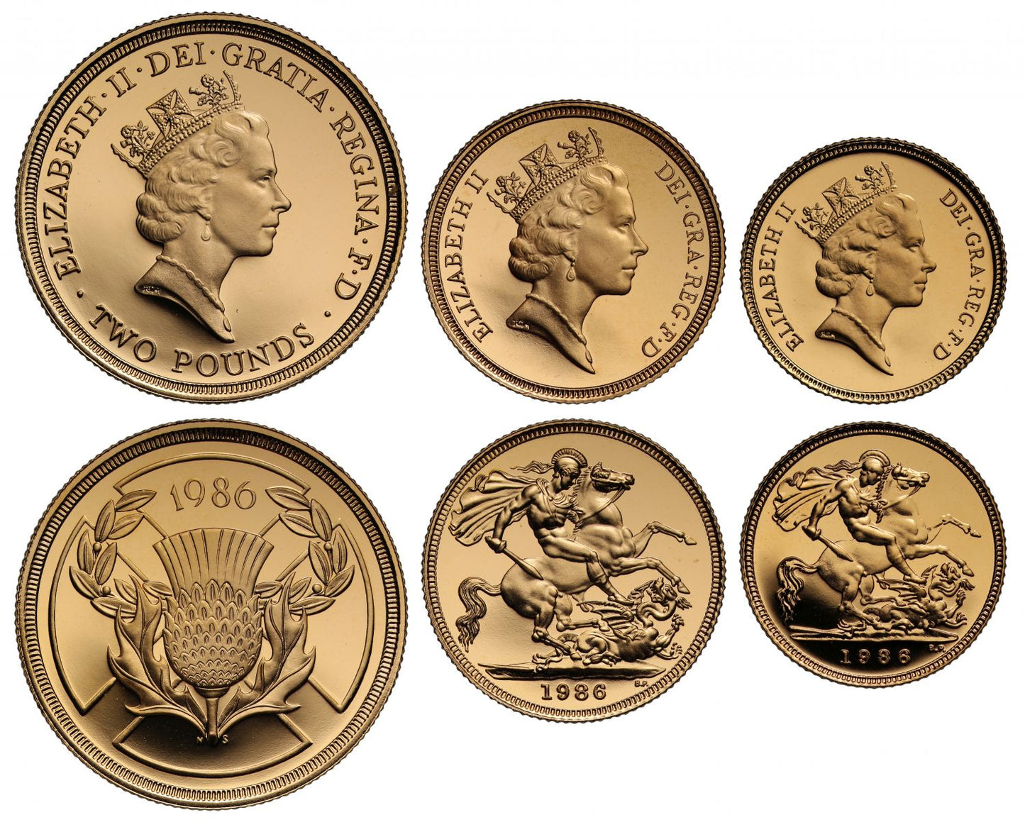 Elizabeth II 1986 3-coin proof Set