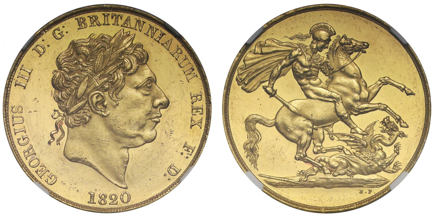 George III 1820 pattern proof Two-Pounds PF60 ULTRA CAMEO