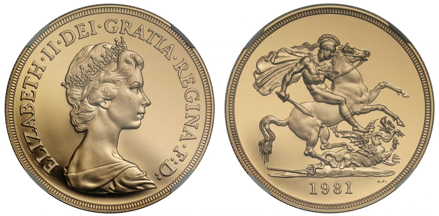 Elizabeth II 1981 proof Five-Pounds PF70 ULTRA CAMEO