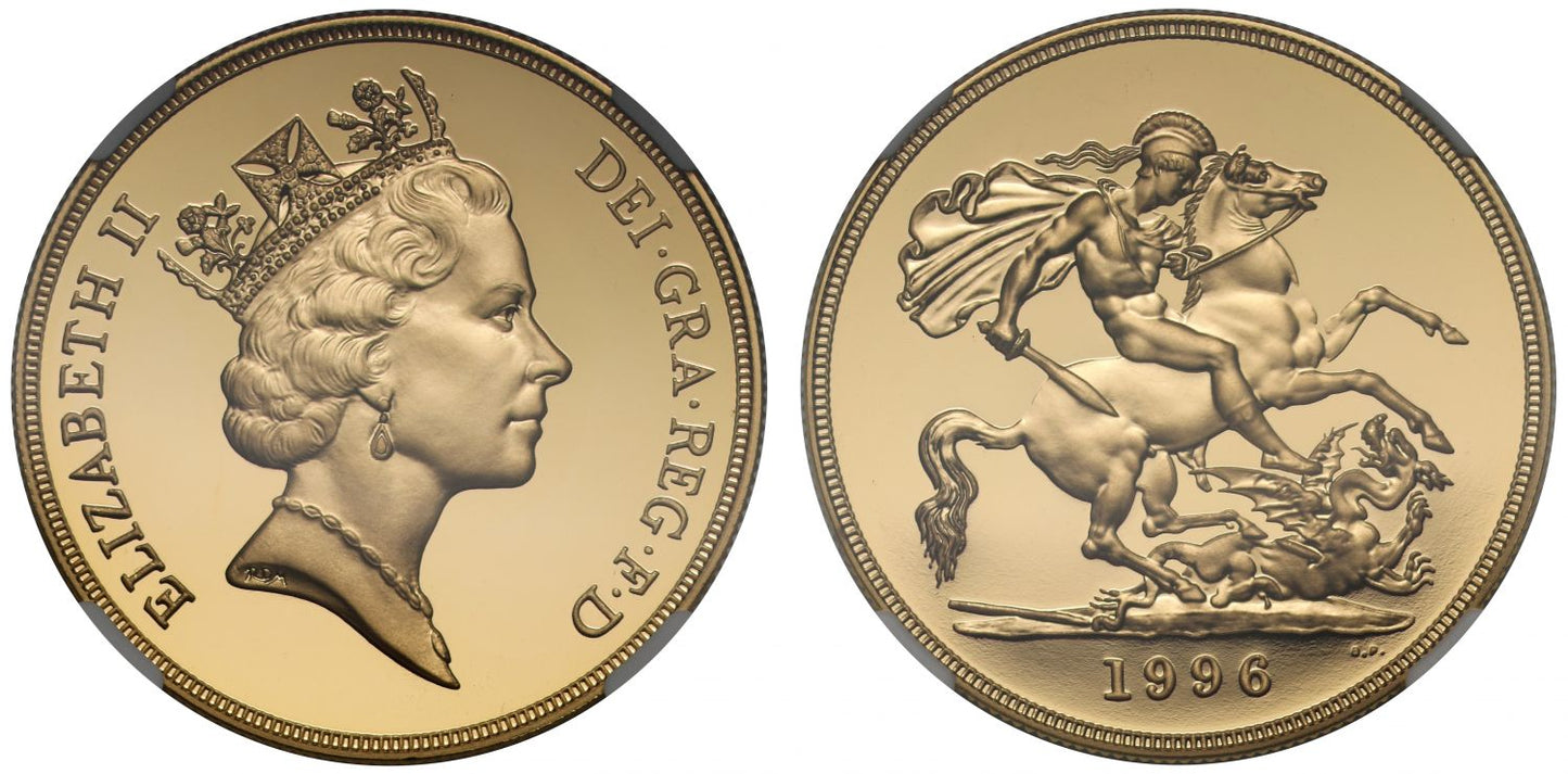 Elizabeth II 1996 proof Five-Pounds PF69 ULTRA CAMEO