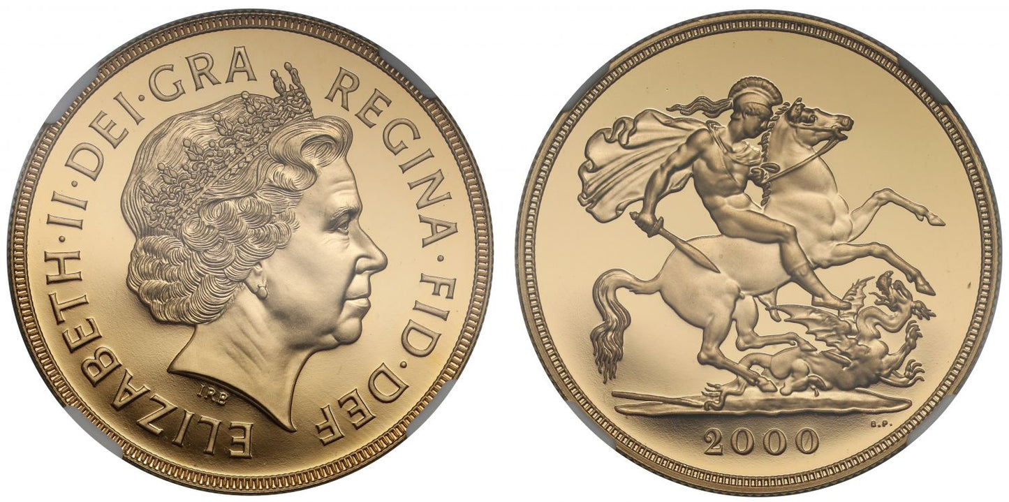 Elizabeth II 2000 proof Five-Pounds PF69 ULTRA CAMEO