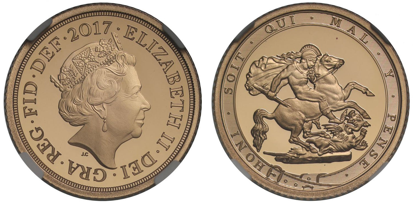Elizabeth II 2017 proof Half-Sovereign PF70 UCAM