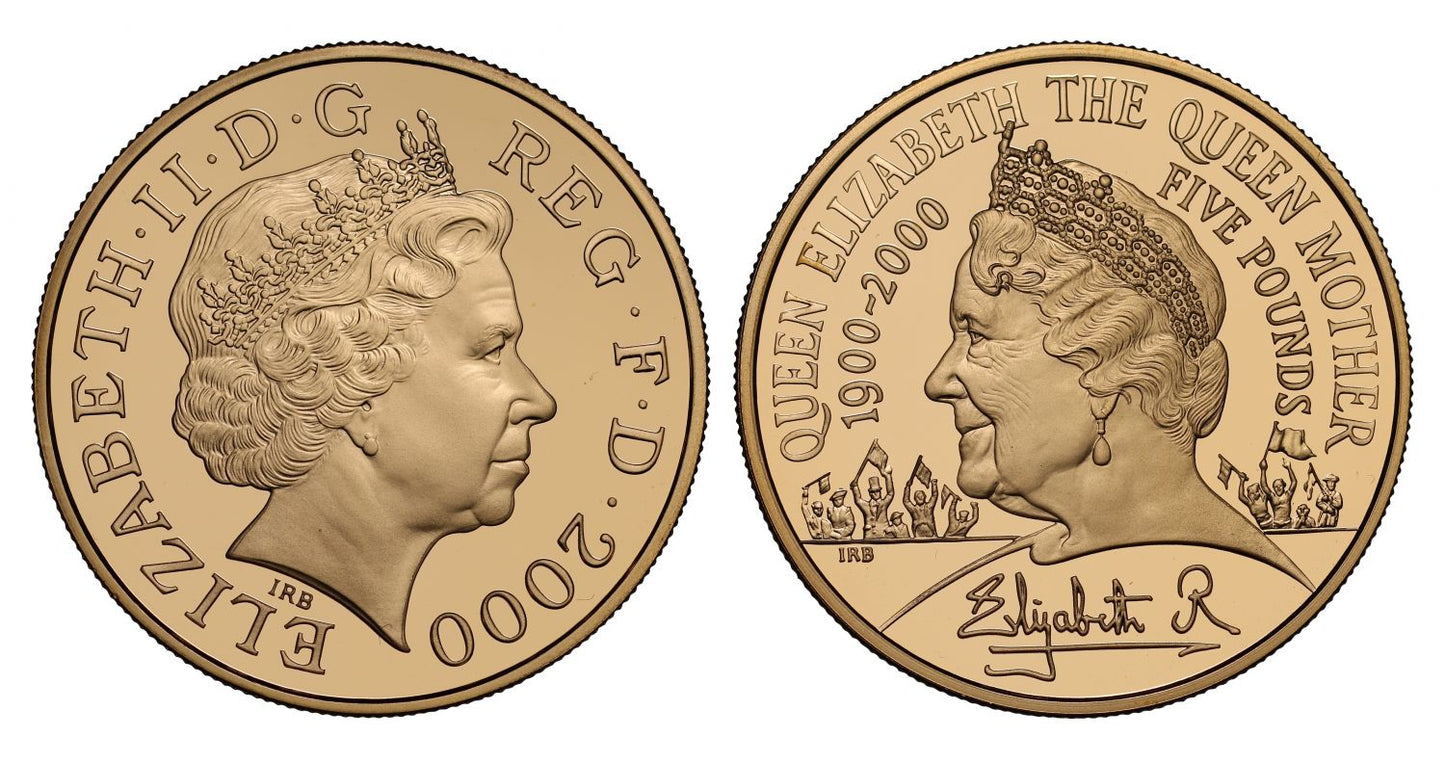 Elizabeth II 2000 PF70 UCAM Five-Pounds - Queen Mother
