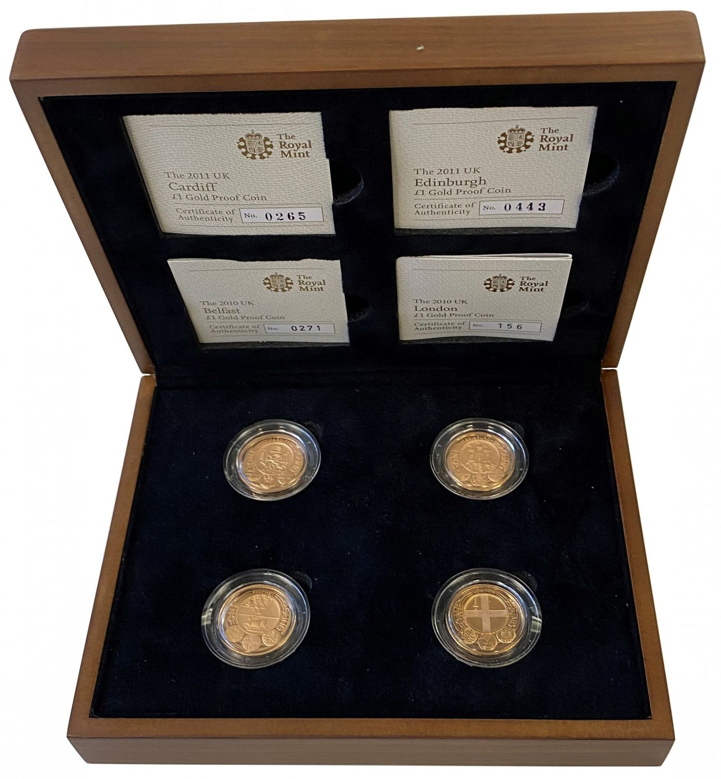 Elizabeth II 2010-11 gold proof £1 4-coin Set - Cities Collection