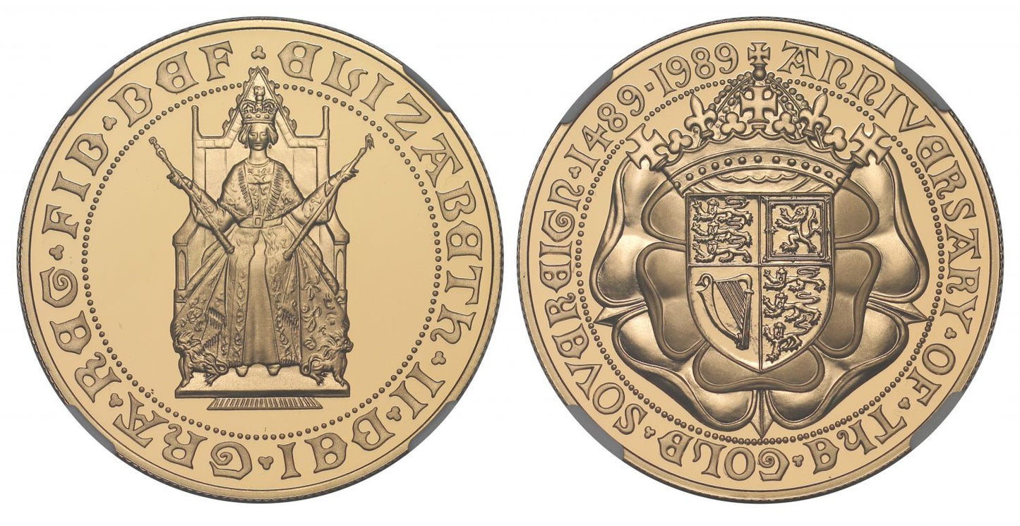 Elizabeth II 1989 proof Five-Pounds PF70 ULTRA CAMEO