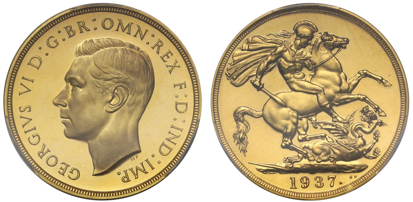 George VI 1937 proof Two-Pounds, PR65 CAMEO
