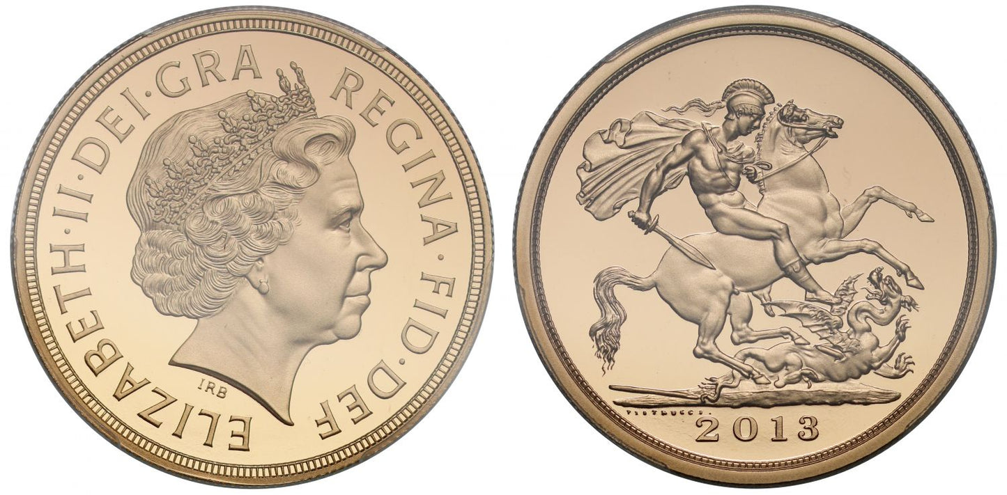 Elizabeth II 2013 PR70 DCAM Five-Pounds - VERY LOW MINTAGE