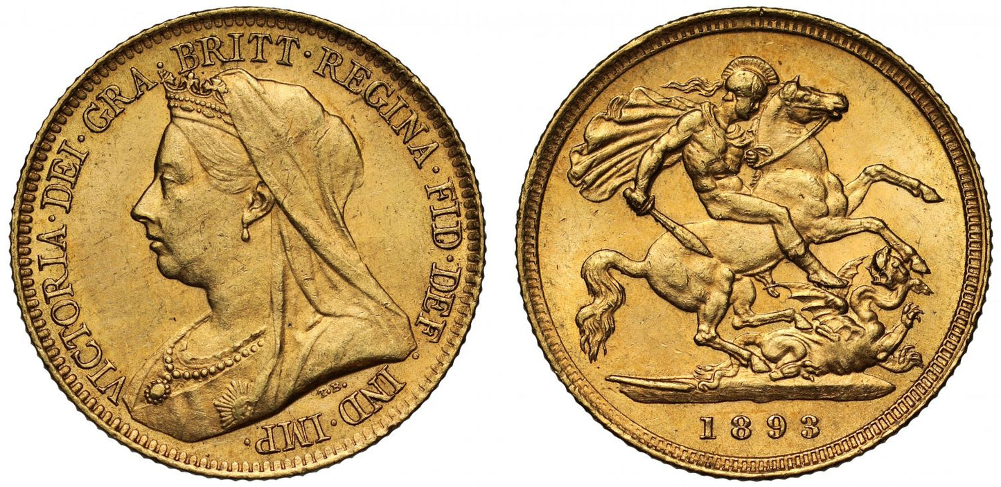 Victoria 1893 Half-Sovereign old head MS62