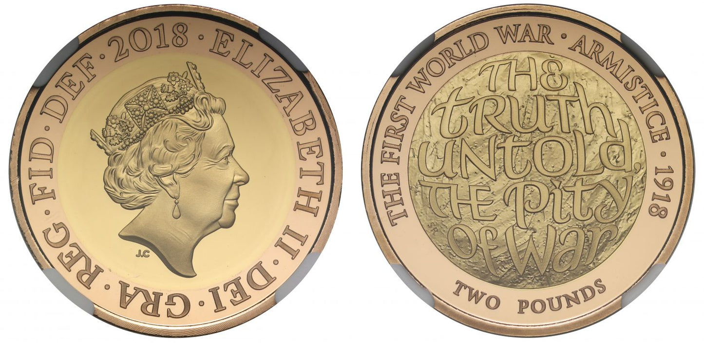 Elizabeth II 2018 PF69 UCAM Two-Pounds - Armistice