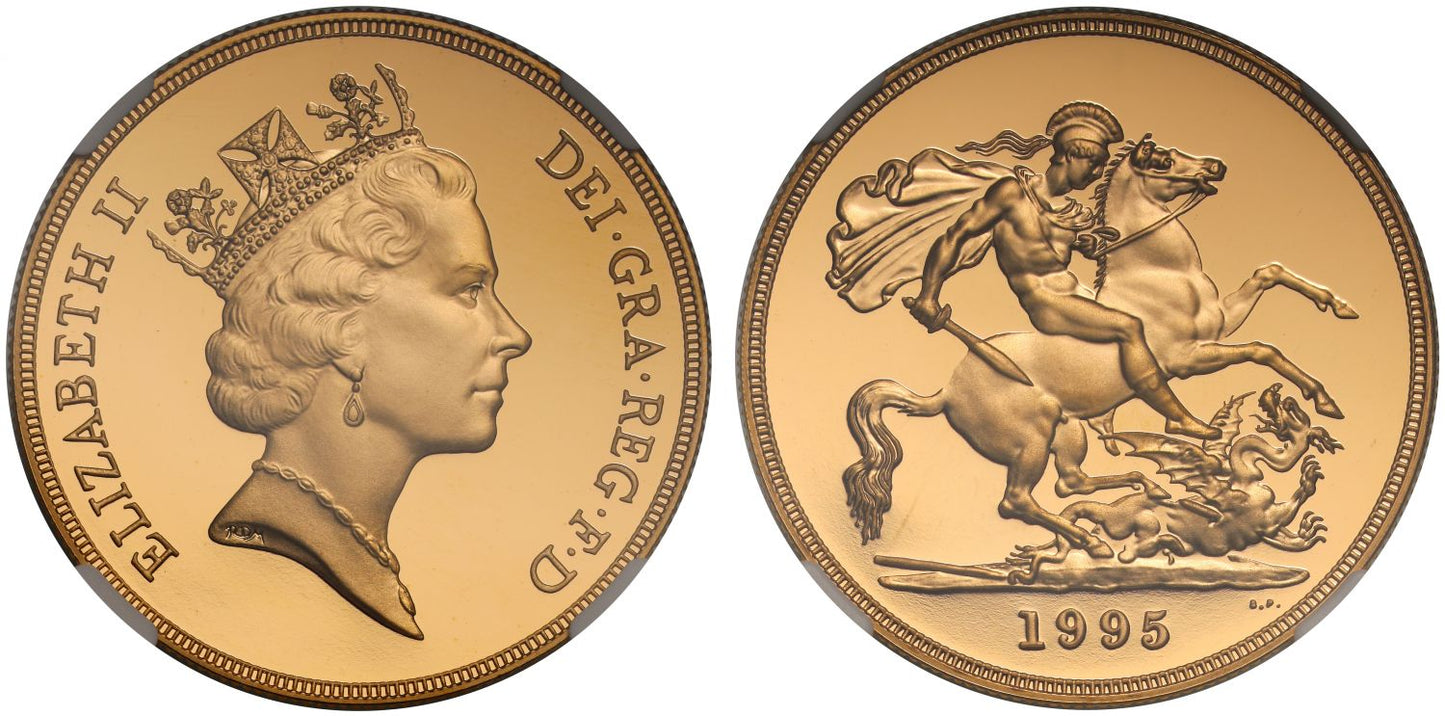 Elizabeth II 1995 proof Five-Pounds PF70 ULTRA CAMEO