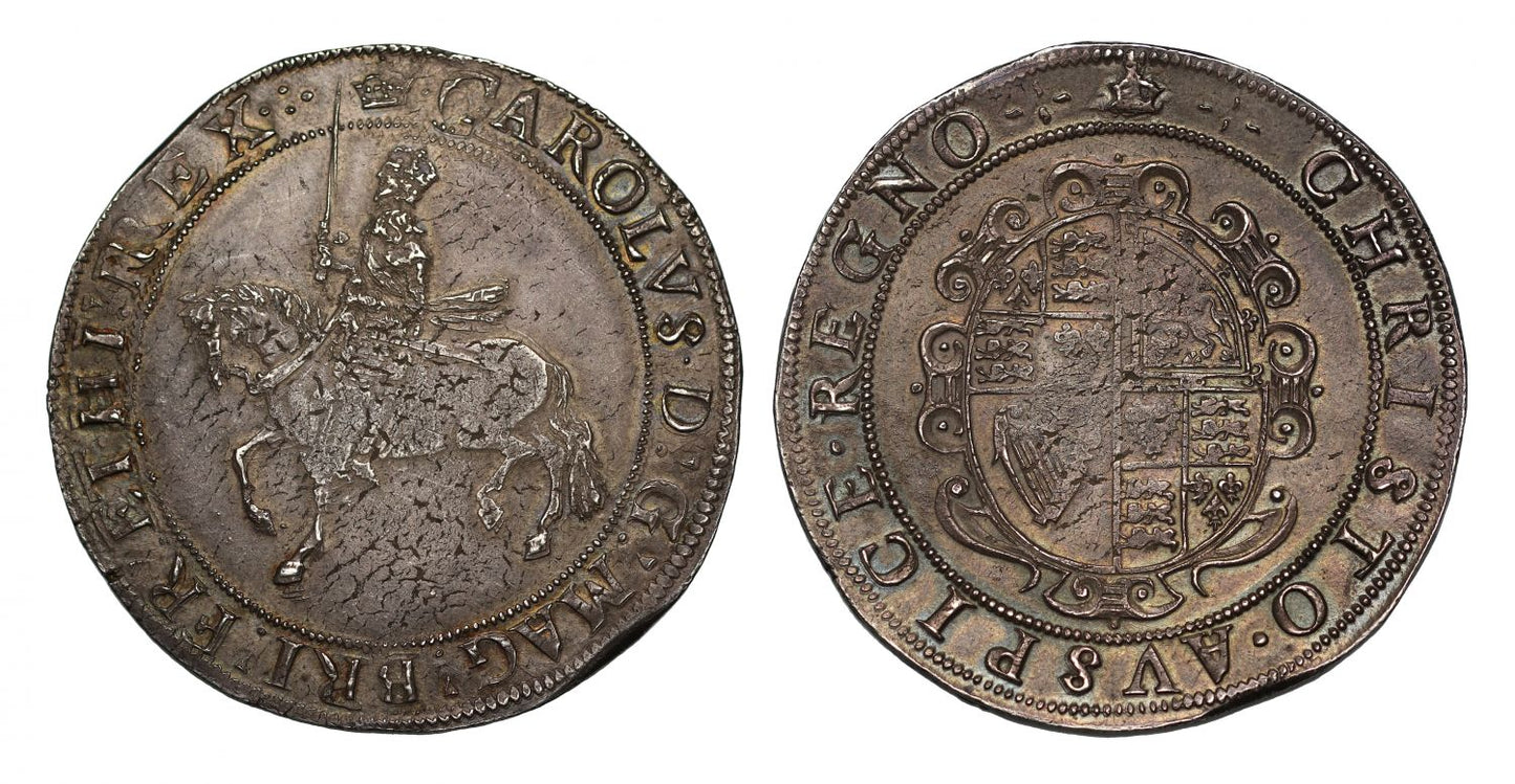 Charles I Crown, type III, mm Crown / Crown over Bell, FRC XVI/XX* AU58