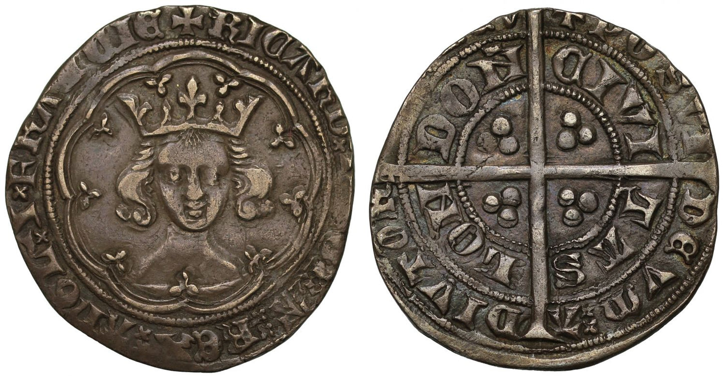 Richard II Groat type II, super portrait piece of this usually weak coinage