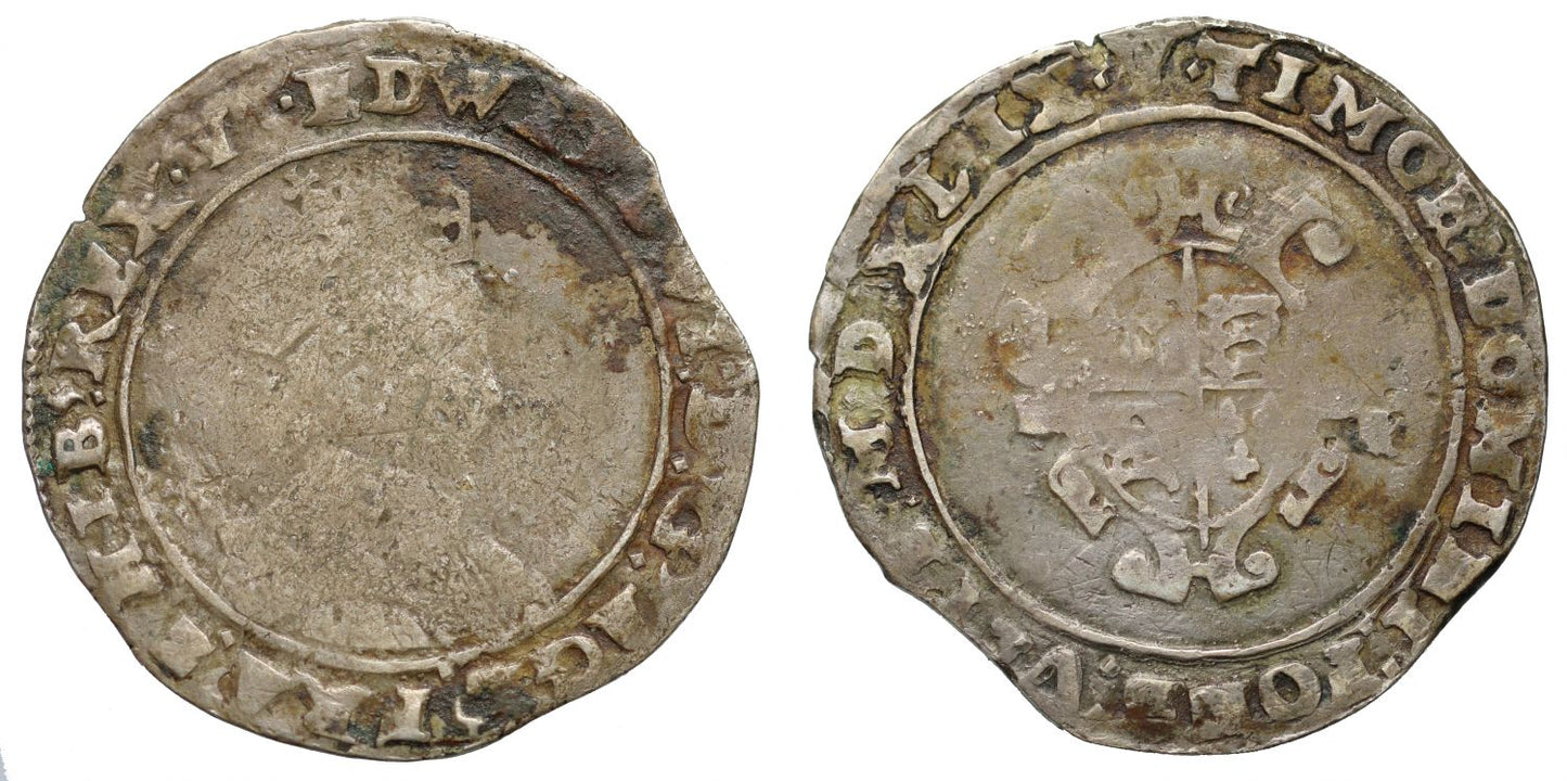 Edward VI 1549 debased silver Shilling, date in Roman numerals, Southwark Mint