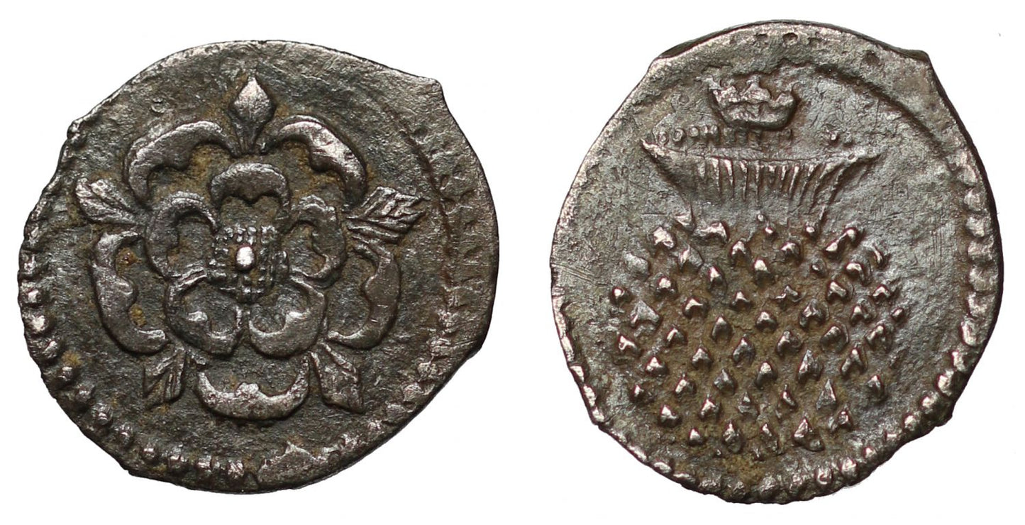 James I silver Halfpenny mint mark coronet