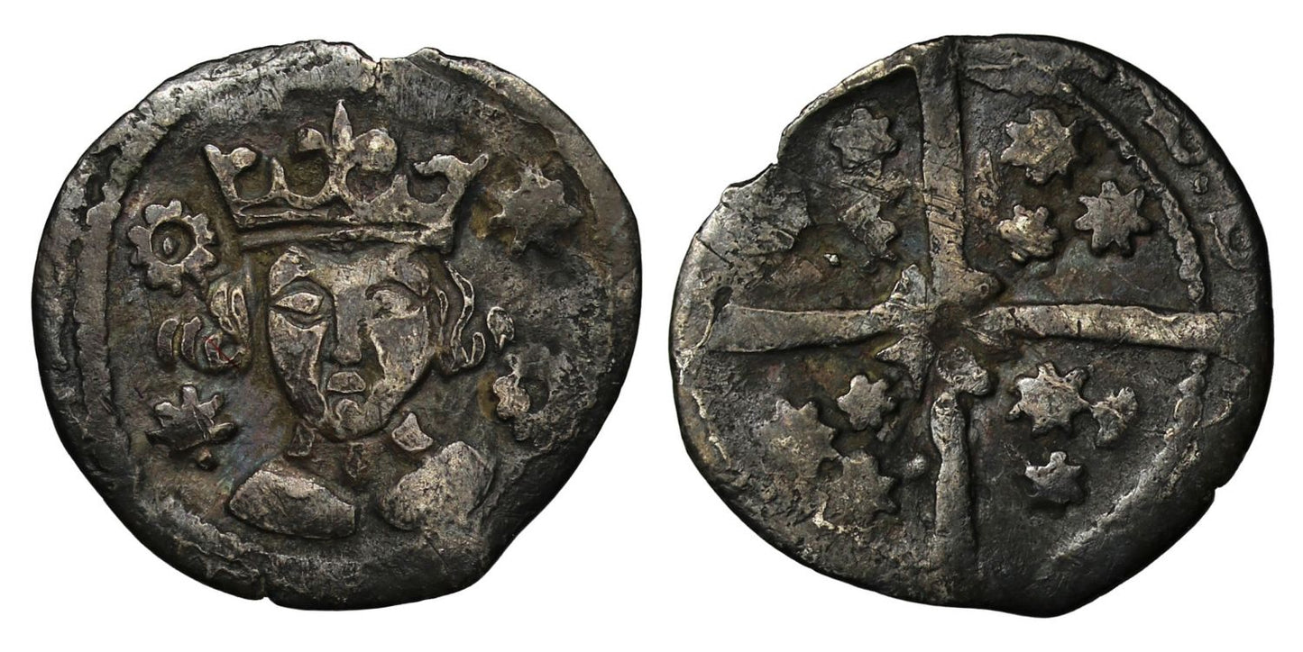 Ireland, Edward IV Penny suns and roses coinage, Dublin, rose at centre