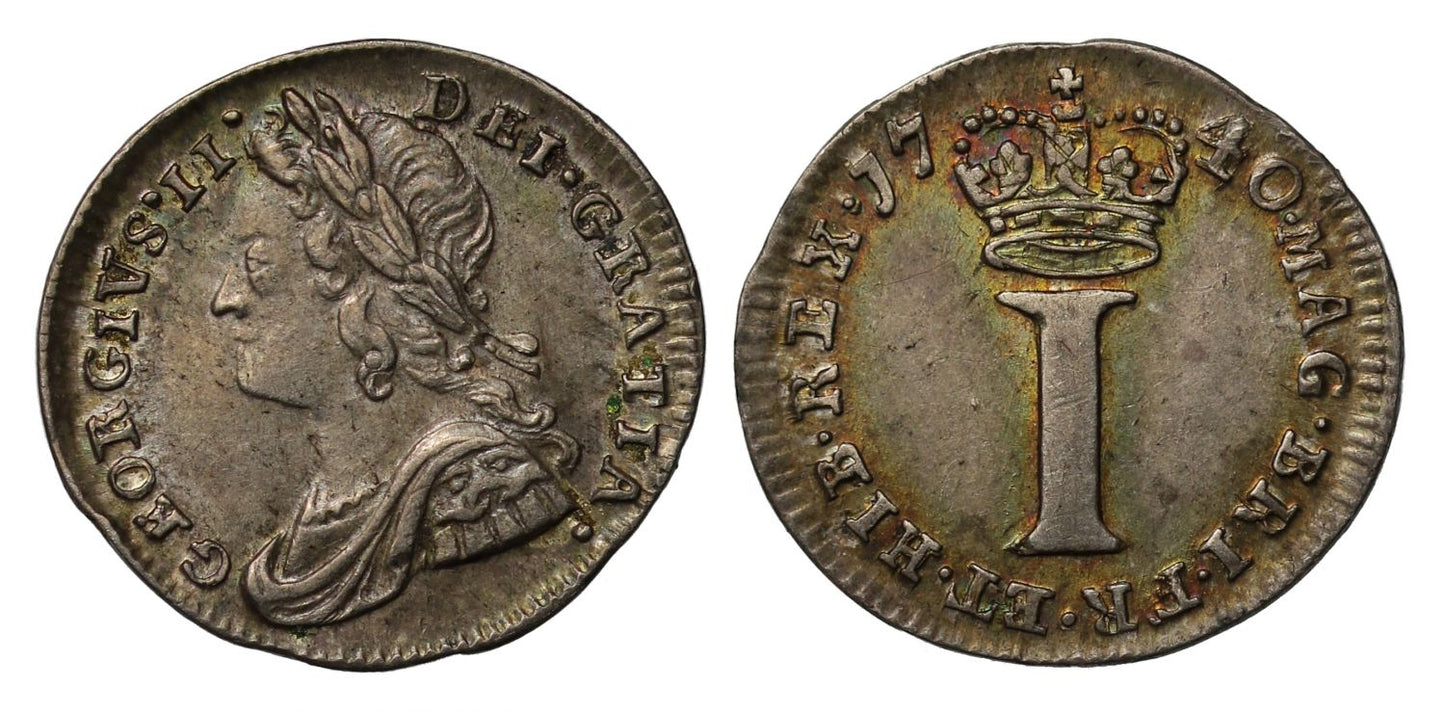 George II 1740 silver Penny, young head