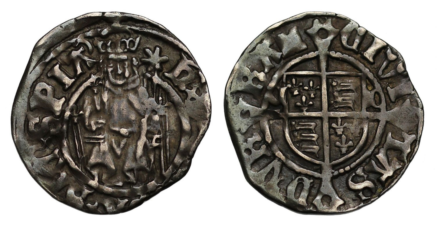 Henry VIII Penny, Sovereign type, Durham, under Bishop Tunstall, mm. star