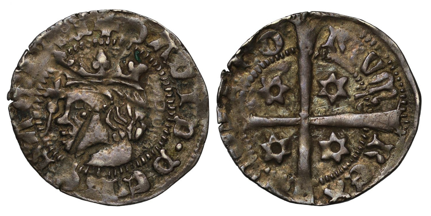 Scotland, David II Penny, first coinage, second issue, pellet on sceptre handle