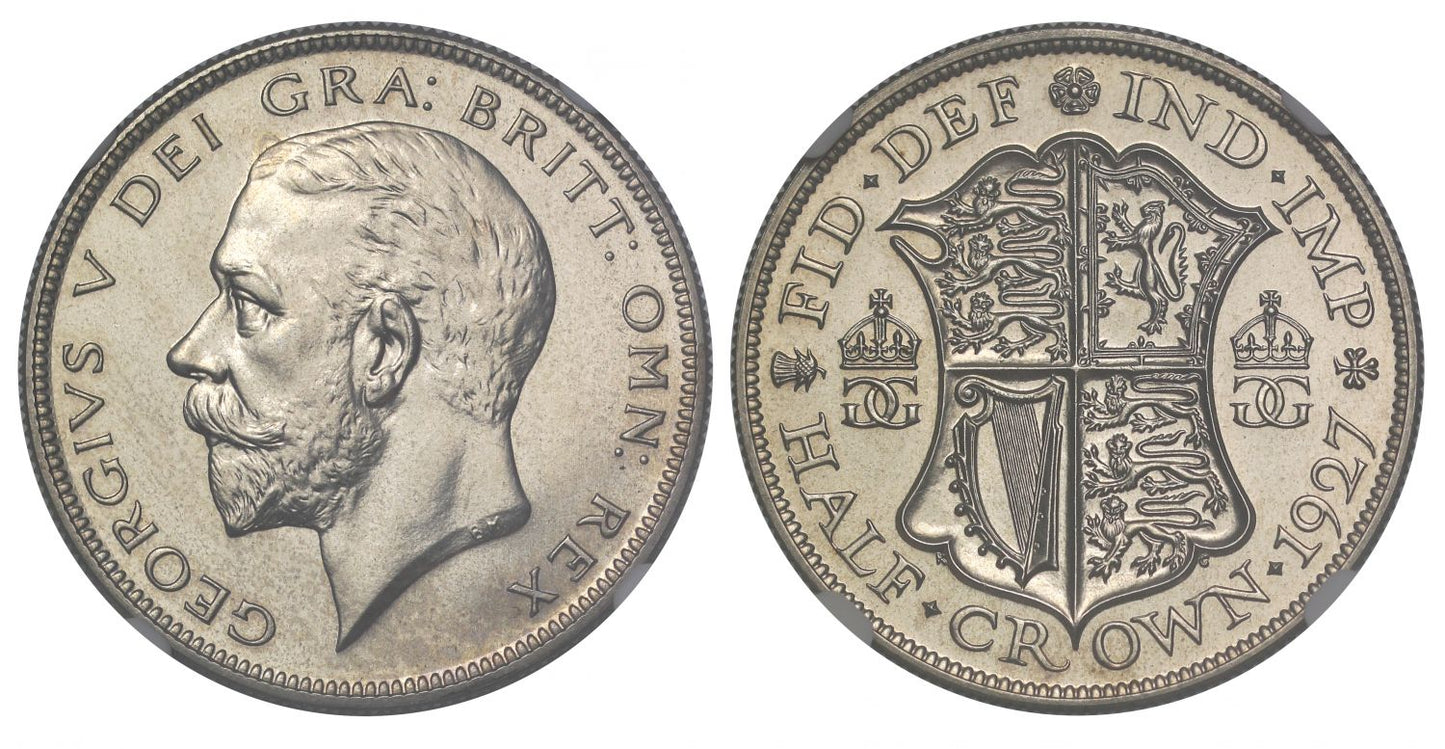 George V 1927 proof Halfcrown, new coinage, PF65+