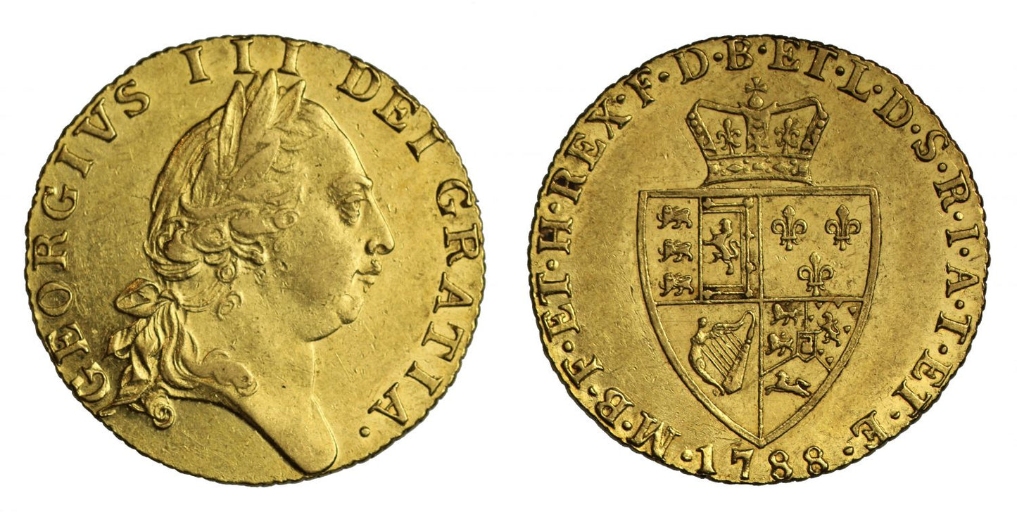 George III 1788 Guinea, fifth bust, spade type reverse
