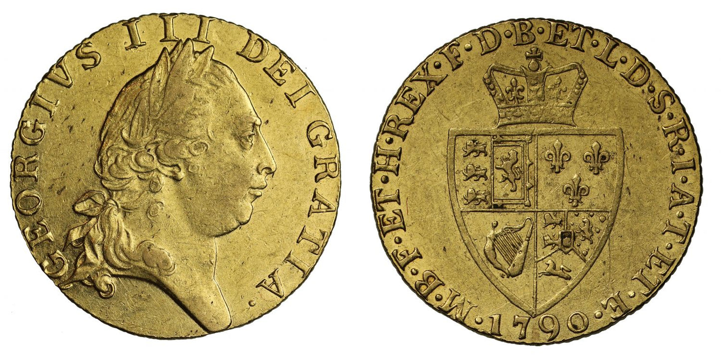 George III 1790 Guinea, fifth bust, spade type reverse