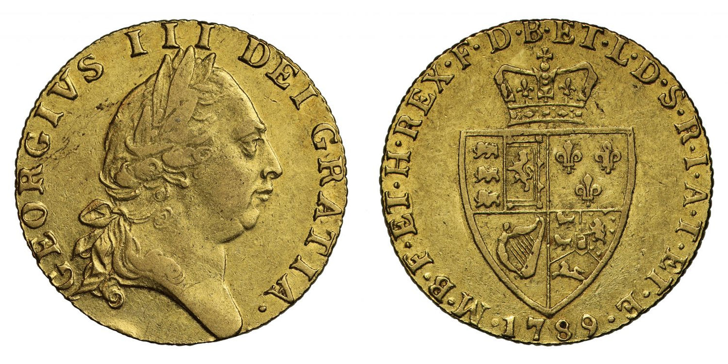 George III 1789 Guinea, fifth bust, spade type reverse