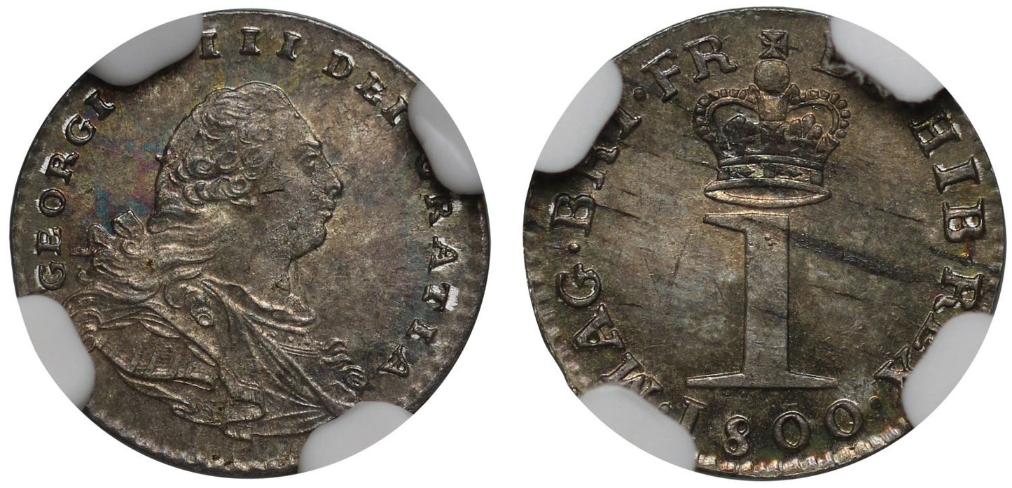 George III 1800 Penny MS63 obverse as used on octagonal countermarks