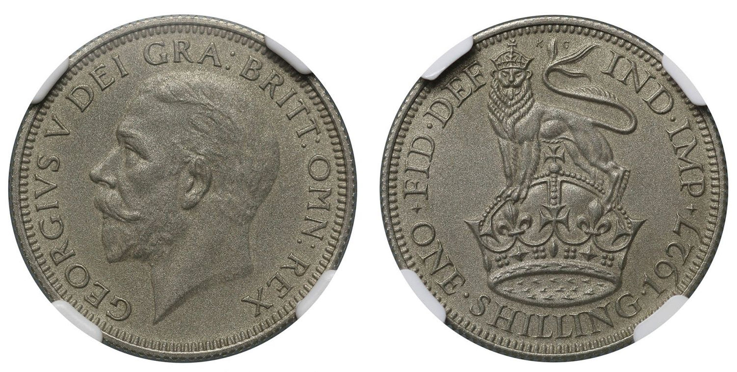 George V 1927 matt proof Shilling PF67 MATTE