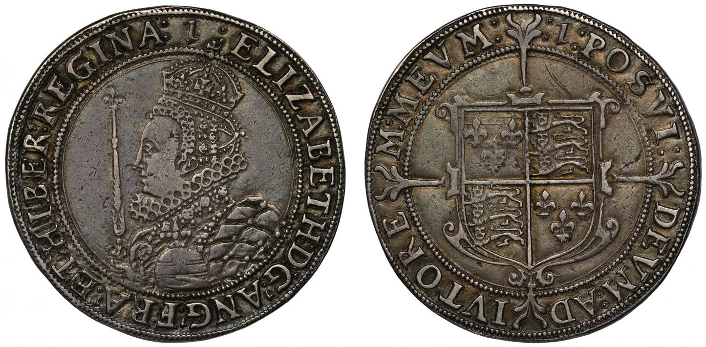 Elizabeth I Halfcrown mint mark 1, dating to 1601