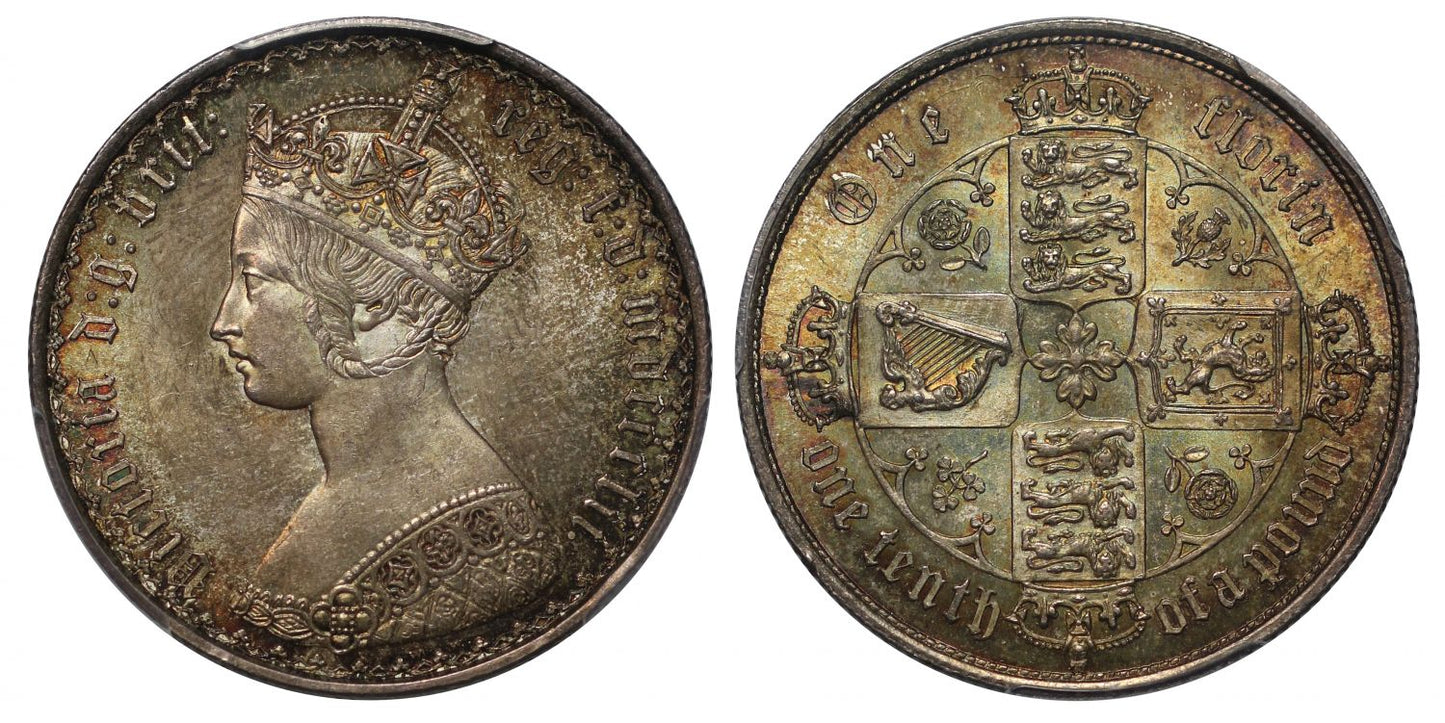 Victoria 1852 Gothic Florin MS64