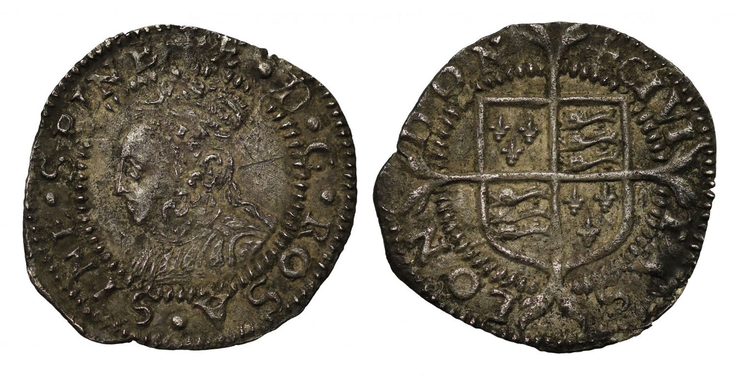 Elizabeth I Penny, London, 2nd issue, bust 3H, SPINE for SPINA, mm crosslet, ex Caldecott, Comber and Wilkinson