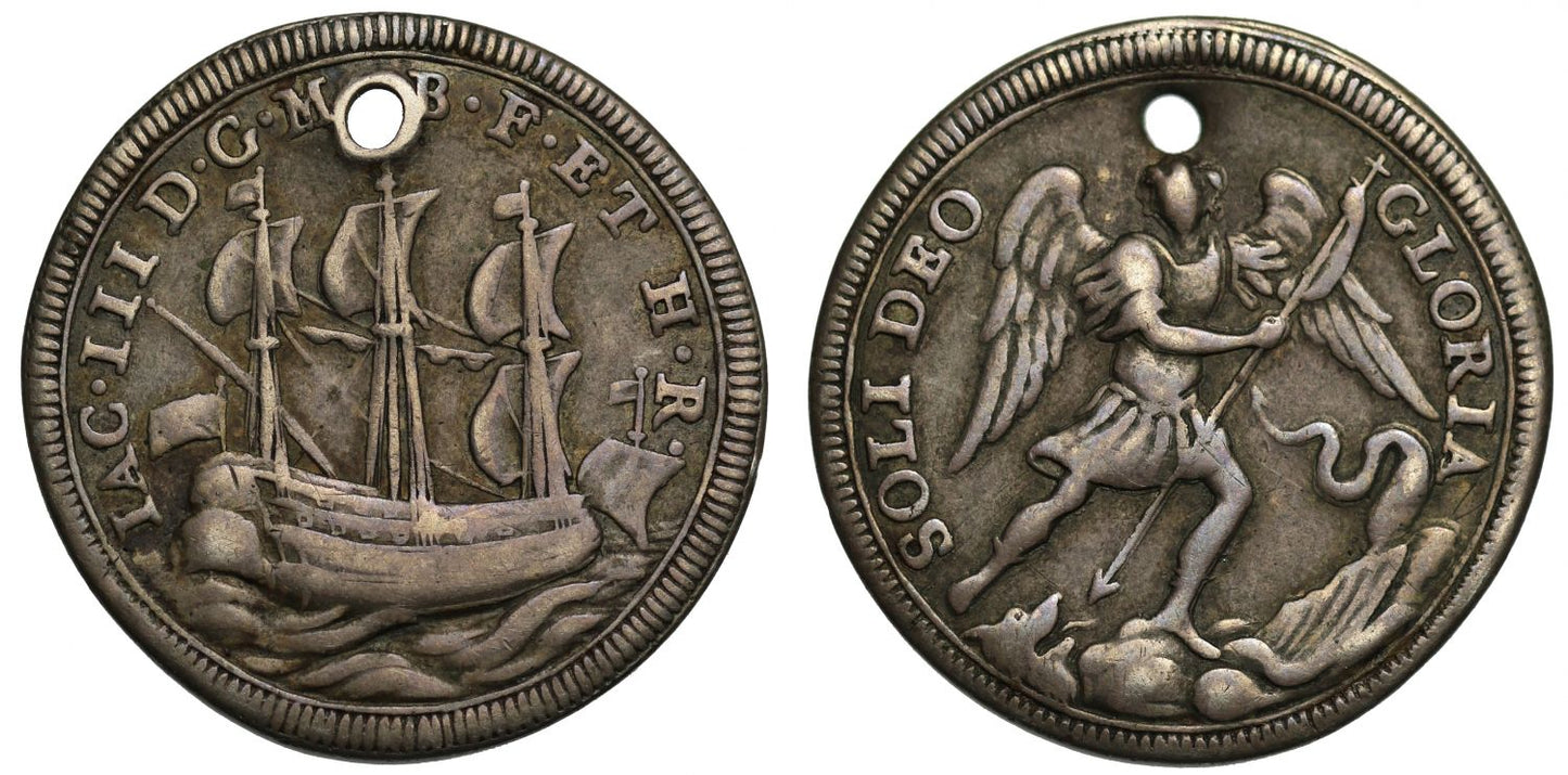 James III silver Touchpiece, issued by James Francis Edward Stuart