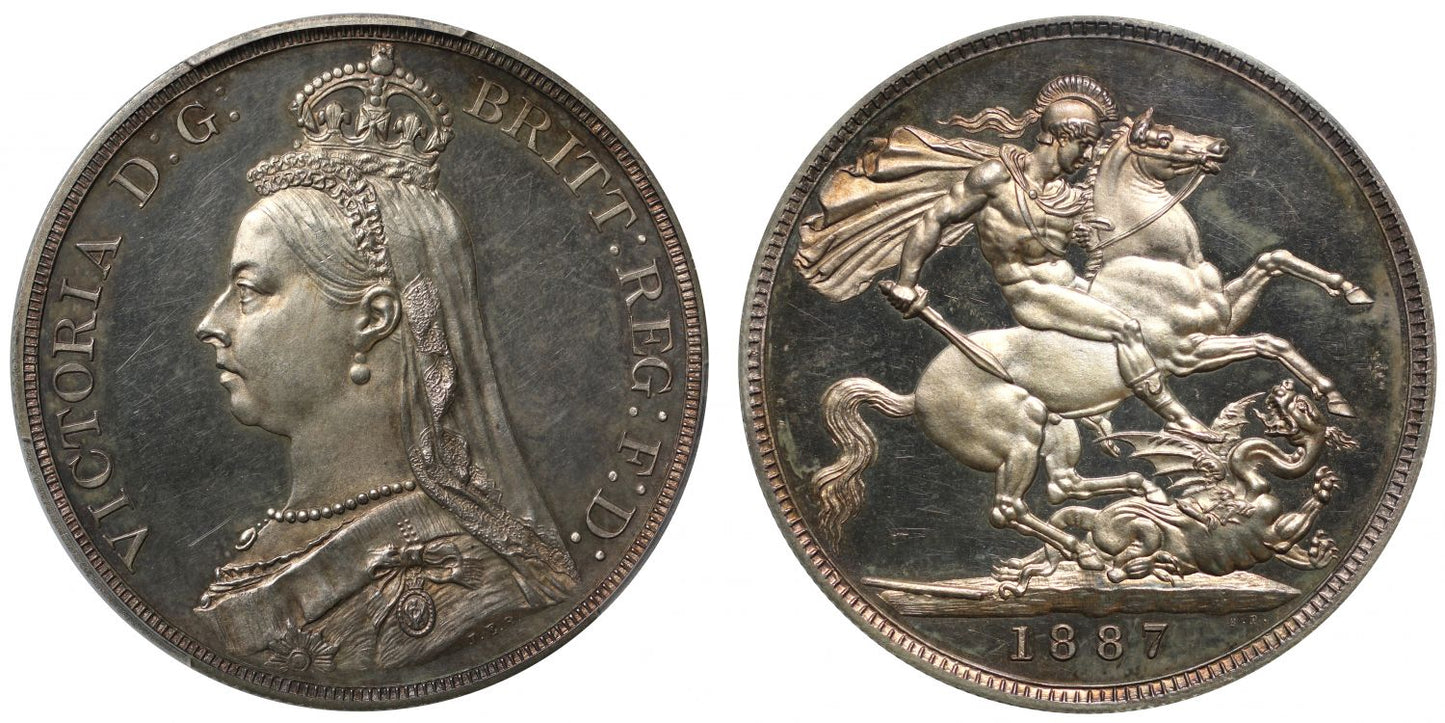 Victoria 1887 proof Crown, Golden Jubilee PR63DCAM