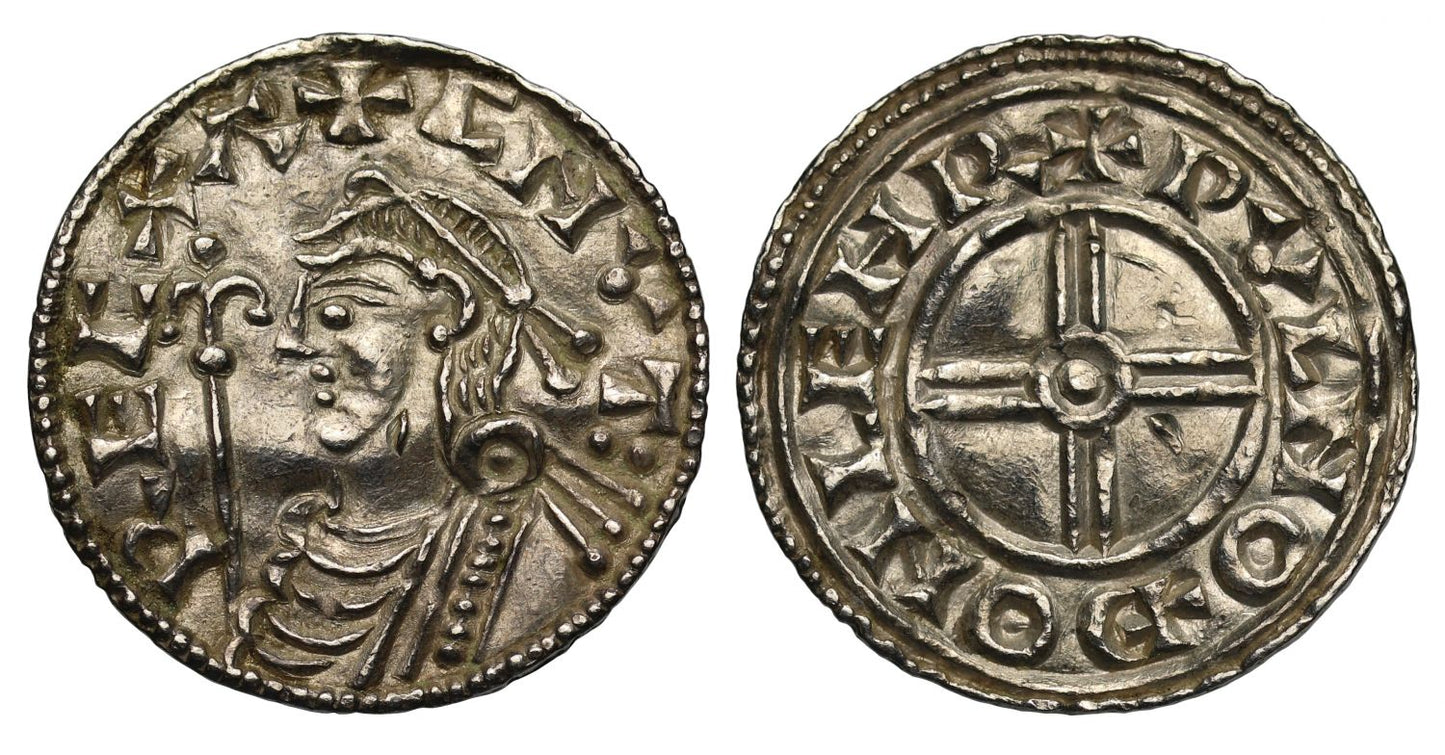 Canute Penny, short cross type, Leicester Mint, moneyer Wulnoth