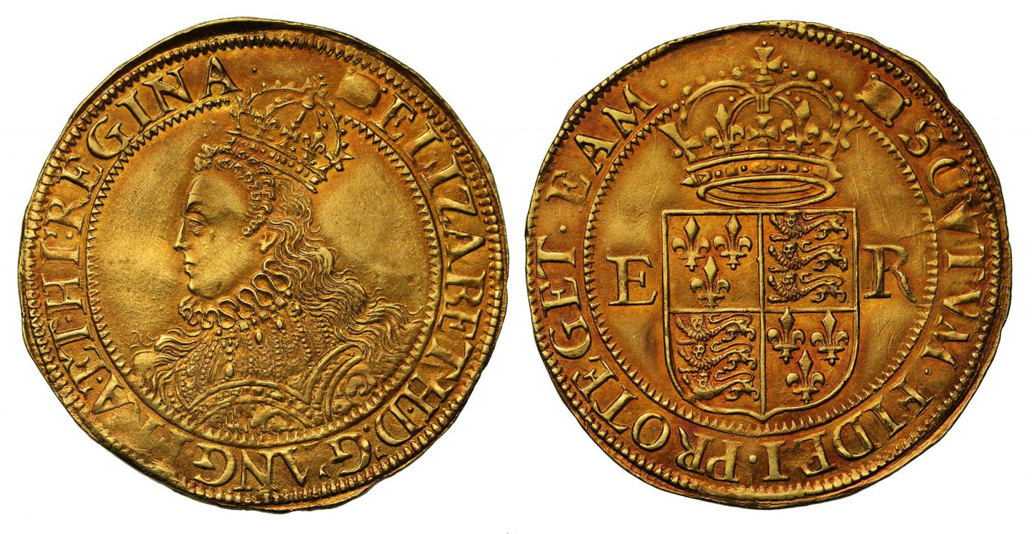 Elizabeth I Half-Pound 6th issue, mm woolpack, finest graded MS63