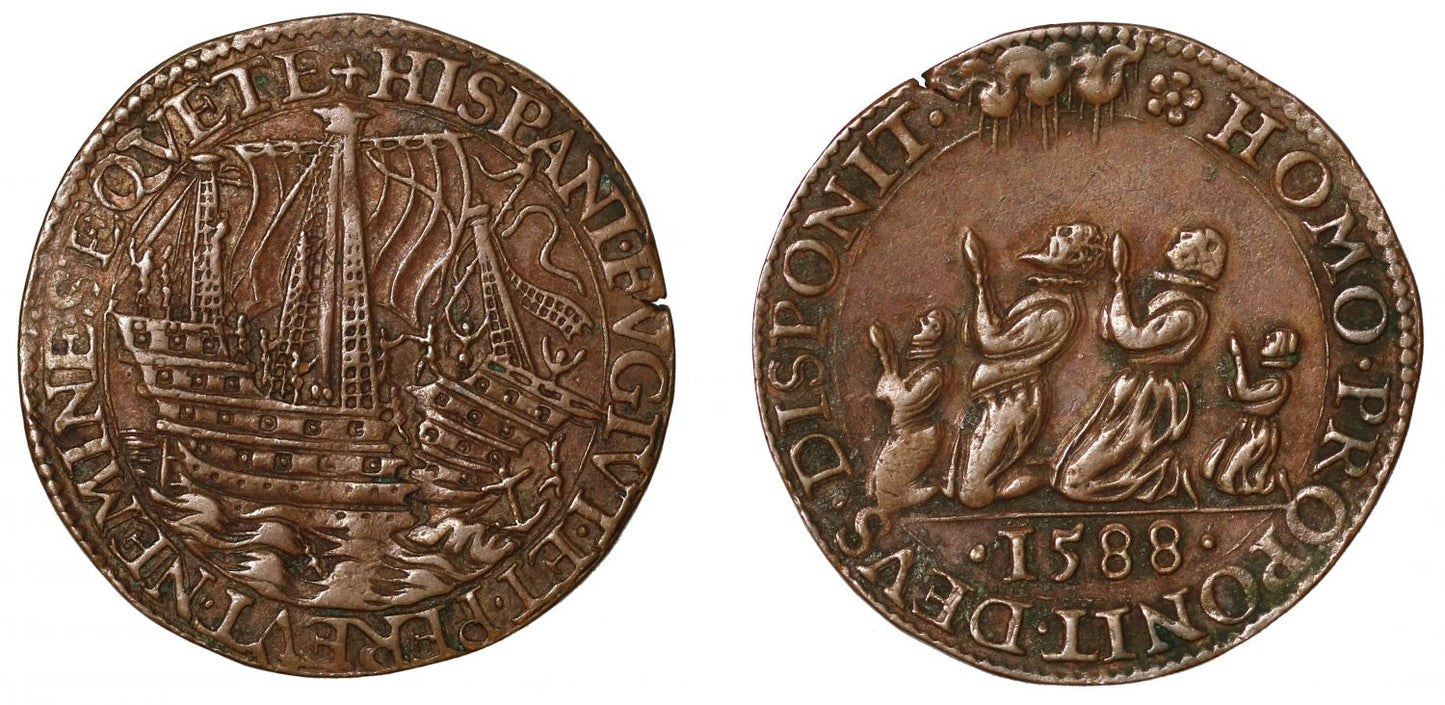 Defeat of the Spanish Armada, Jeton, 1588.