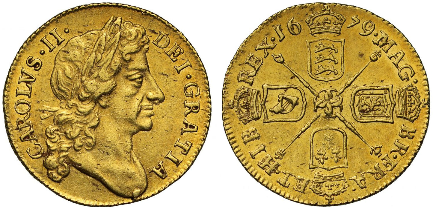 Charles II 1679 Half-Guinea, second laureate bust