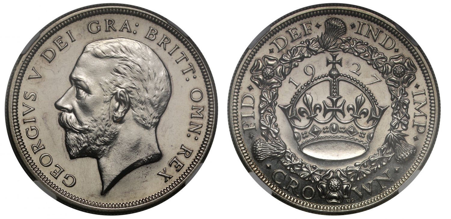 George V 1927 proof Wreath Crown PF63
