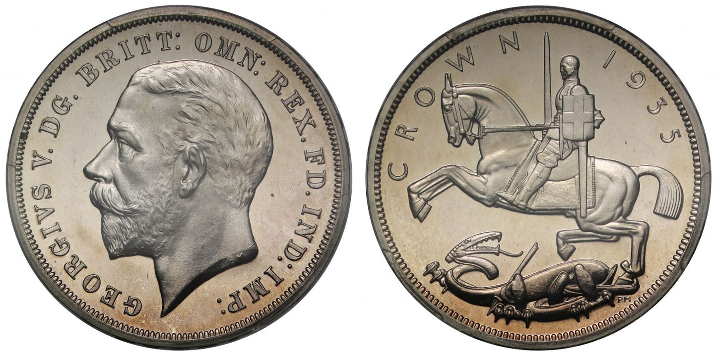 George V 1935 proof Crown, Silver Jubilee, PR63 CAMEO