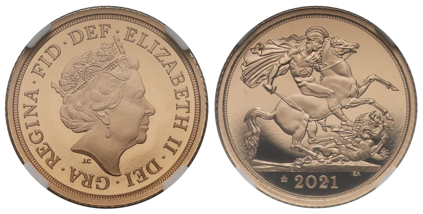 Elizabeth II 2021 proof Half-Sovereign PF70 UC FR