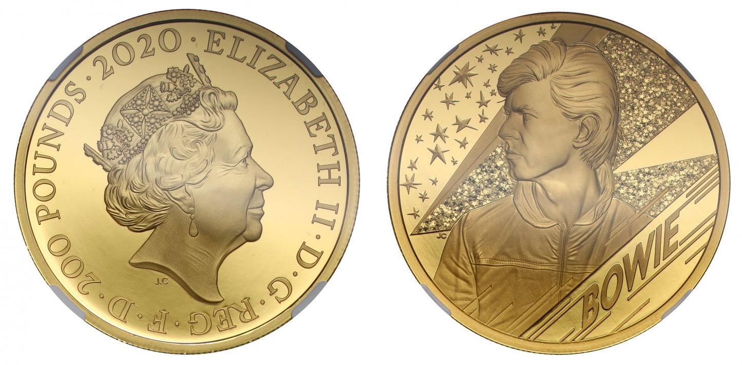 * Elizabeth II 2020 PF70 UC FR gold 2oz Bowie