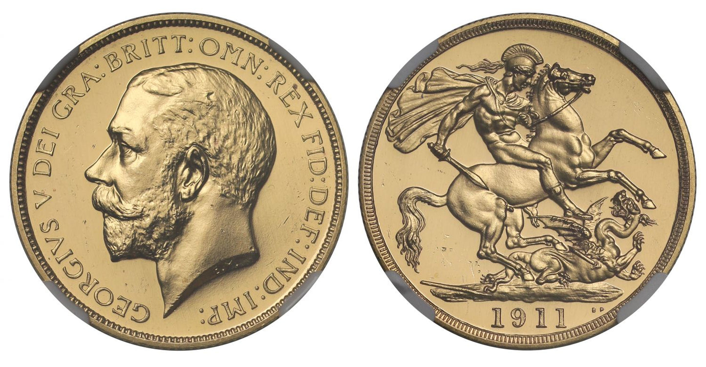George V 1911 proof Two-Pounds PF63 CAMEO