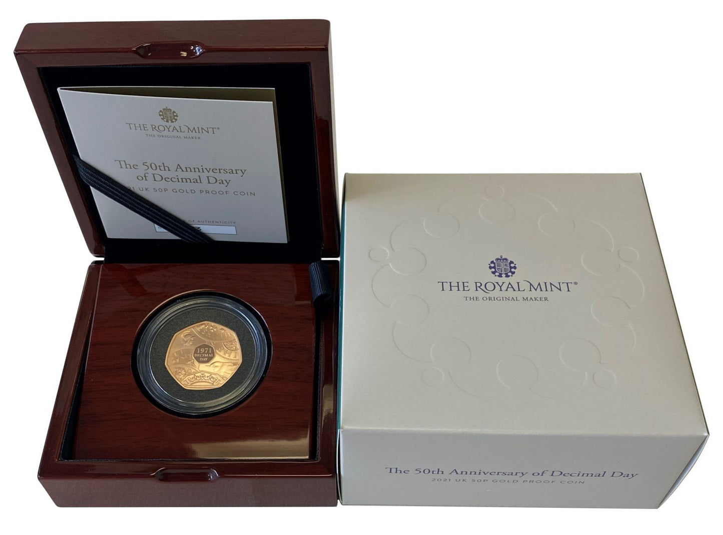 * Elizabeth II 2021 gold proof 50p Decimal Day 50th Anniversary