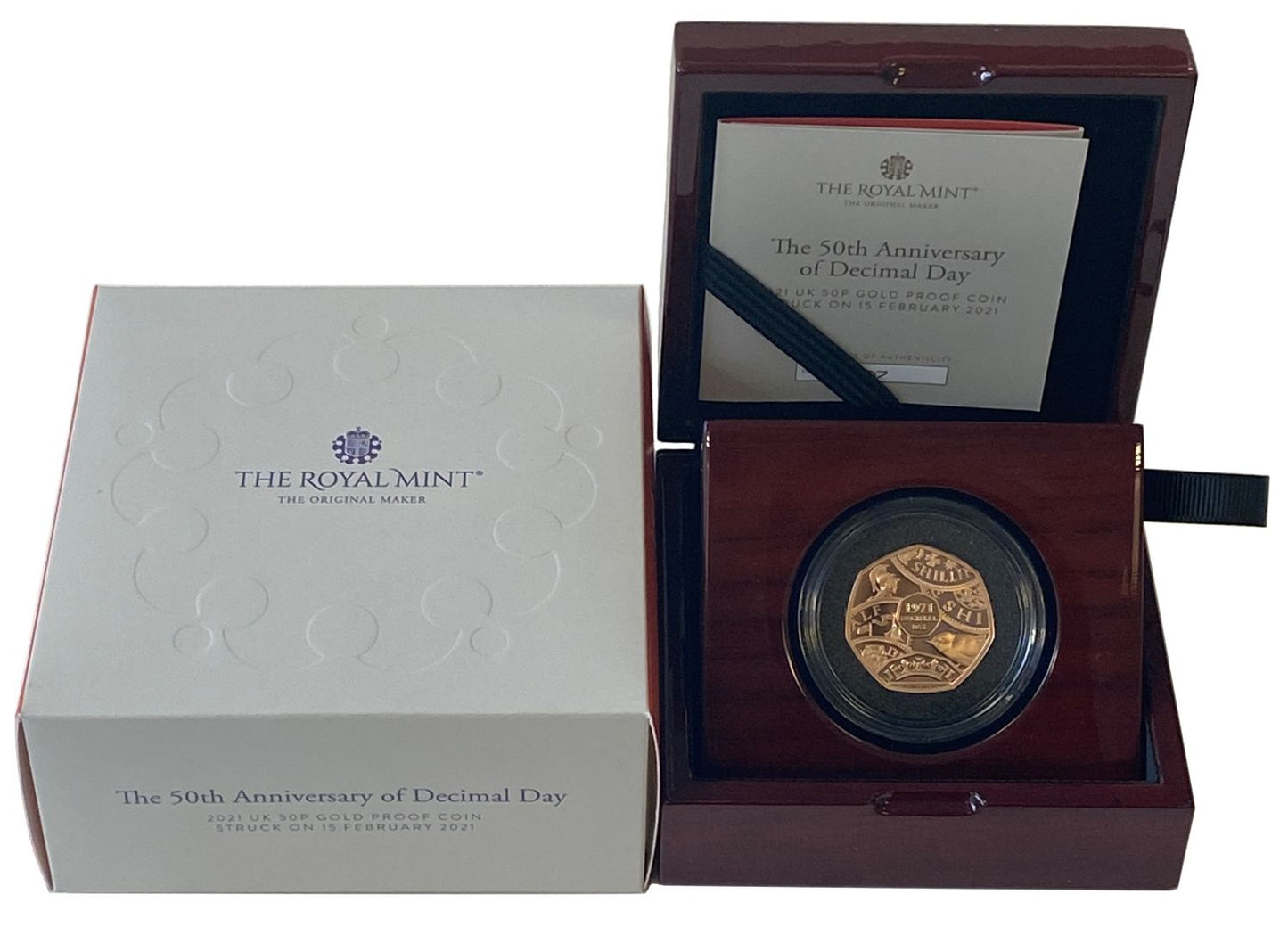 Elizabeth II 2021 gold proof 50p SOTD Decimal Day 50th Anniversary