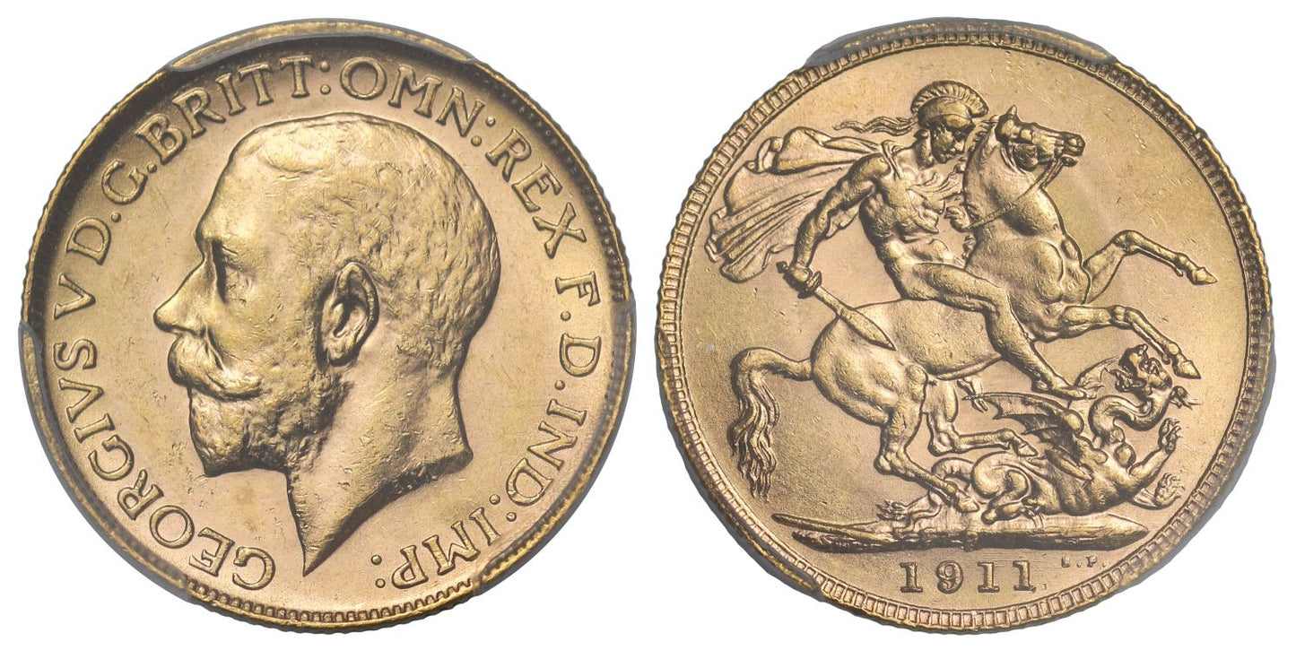George V 1911-P Sovereign Perth Mint MS62